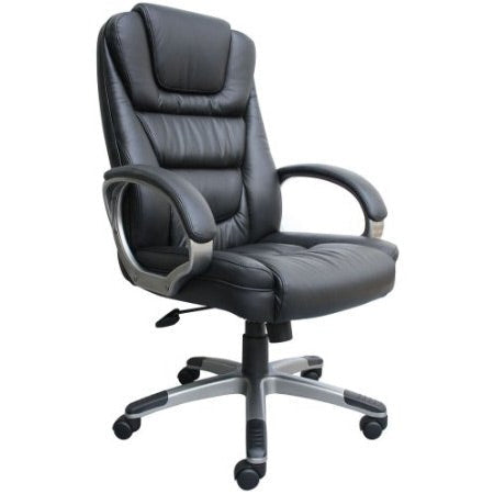 Office > Office Chairs - Ergonomic Black Faux Leather Executive Office Chair