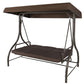 Brown Outdoor Swing with Canopy