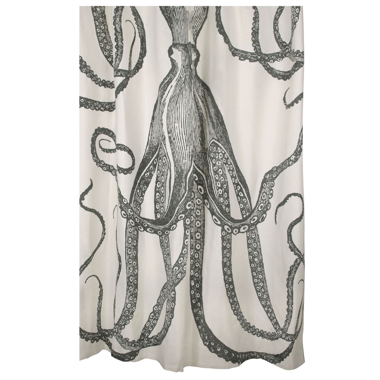 Bathroom > Shower Curtains - Black And White Octopus Shower Curtain 100-Percent Cotton 72 X 72-inch