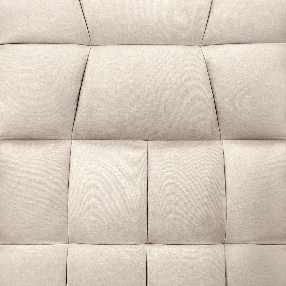 Living Room > Sofas - Plush Beige Split-Back Design Convertible Linen Tufted Futon W/ 2 Pillows