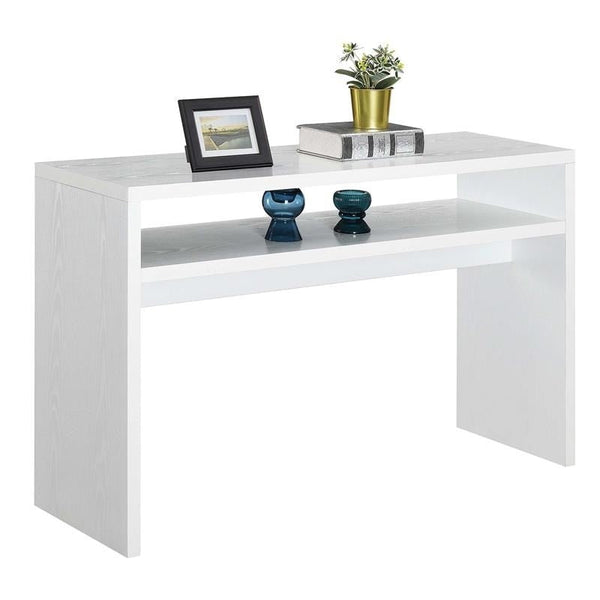 Living Room > Console & Sofa Tables - Modern FarmHome White Sofa Table Console Table With Bottom Shelf