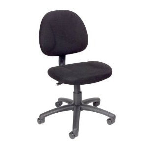 Office > Office Chairs - Black Office Chair With Padded Seat And Back With Lumbar Support