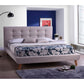 Bedroom > Bed Frames > Platform Beds - Full Size Beige Linen Upholstered Platform Bed With Button Tufted Headboard