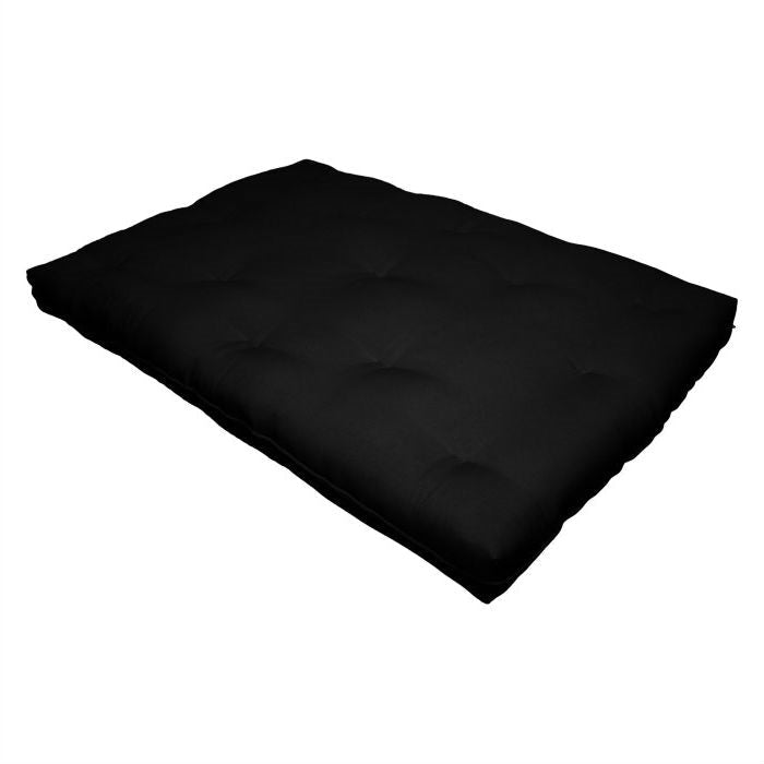 Living Room > Futons - Full Size 8-inch Thick Cotton Poly Futon Mattress In Black