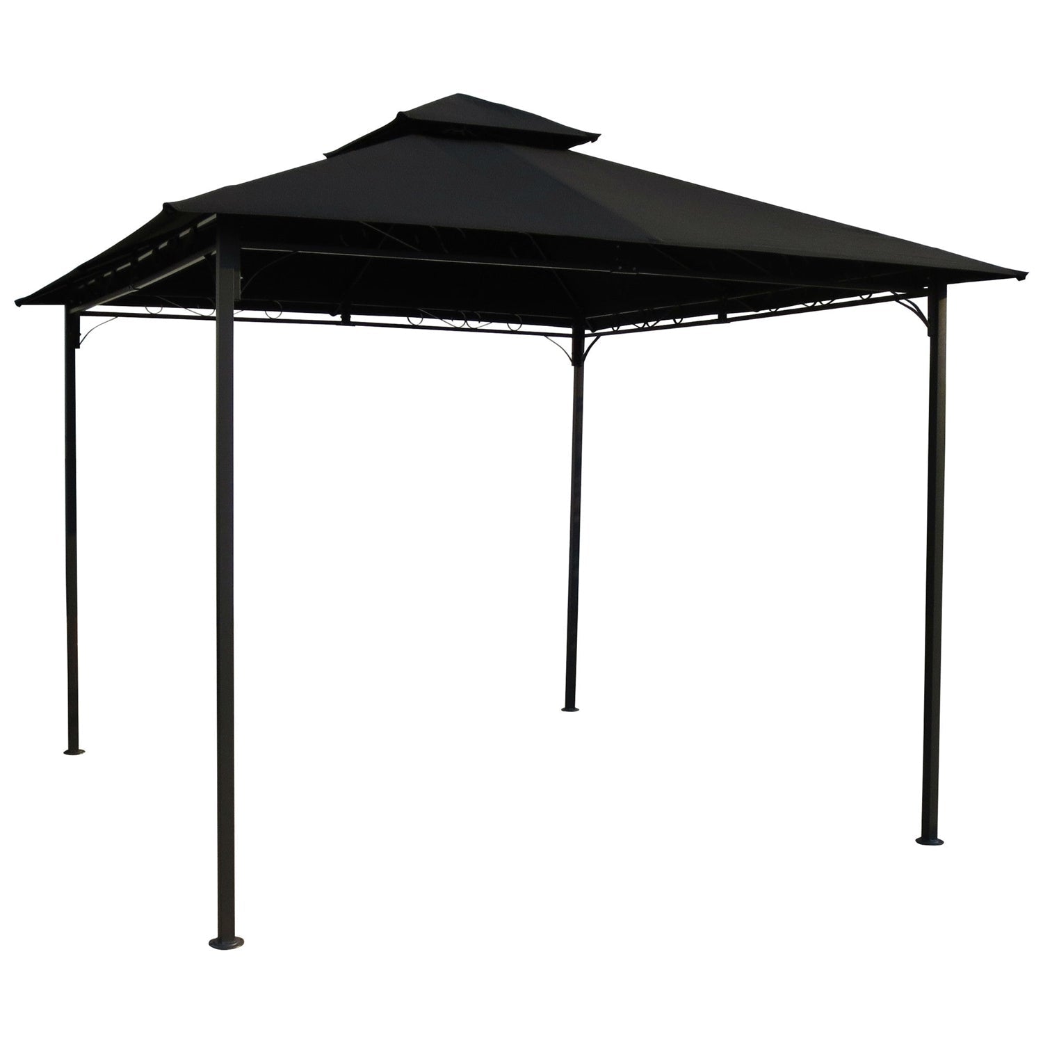 Outdoor > Gazebos & Canopies - 10-Ft X 10-Ft Outdoor Gazebo With Black Weather Resistant Fabric Canopy