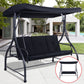Outdoor > Outdoor Furniture > Porch Swings And Gliders - Black Adjustable 3 Seat Cushioned Porch Patio Canopy Swing Chair