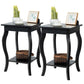Bedroom > Nightstand And Dressers - Stylish Nightstand End Table In Black Wood Finish - Set Of 2