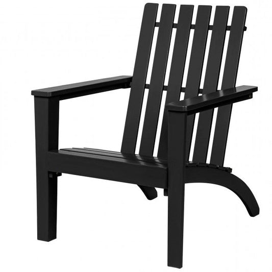 Outdoor > Outdoor Furniture > Adirondack Chairs - Indoor/Outdoor Acacia Wood Adirondack Lounge Armchair - Black