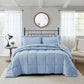 Bedroom > Comforters And Sets - King Size Blue 3 Piece Microfiber Reversible Comforter Set