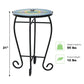 Outdoor > Outdoor Furniture > Patio Tables - Indoor/Outdoor Blue Mosaic Round Side Accent Table Plant Stand