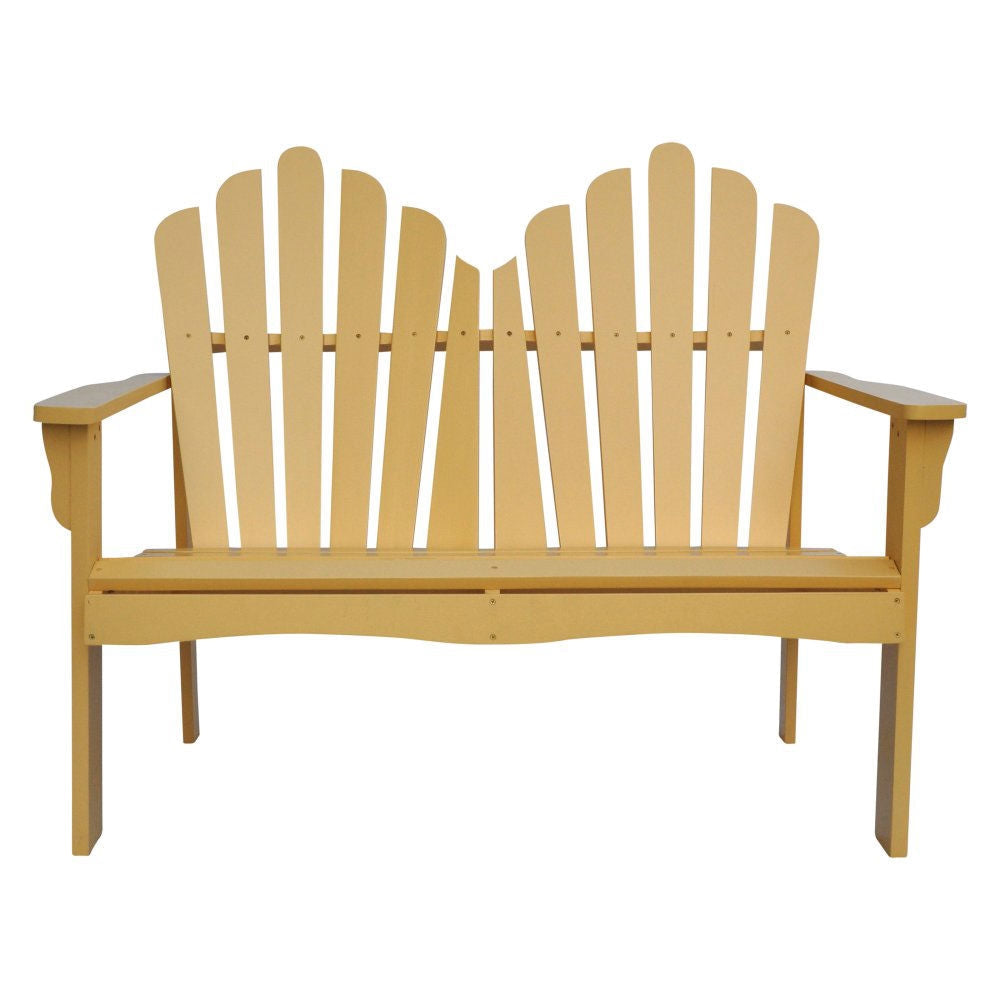 Outdoor > Outdoor Furniture > Garden Benches - Outdoor Cedar Wood Garden Bench Loveseat In Beeswax Finish