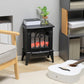 Accents > Electric Fireplaces - Black Electric Fireplace Heater With Realistic Log Flame LED