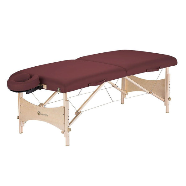 Accents > Massage Tables - Burgundy Portable Massage Table With Adjustable Headrest And Carry Case