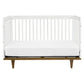 Bedroom > Baby & Kids - 3-in-1 Modern Solid Wood Crib In White With Mid Century Style Legs In Walnut
