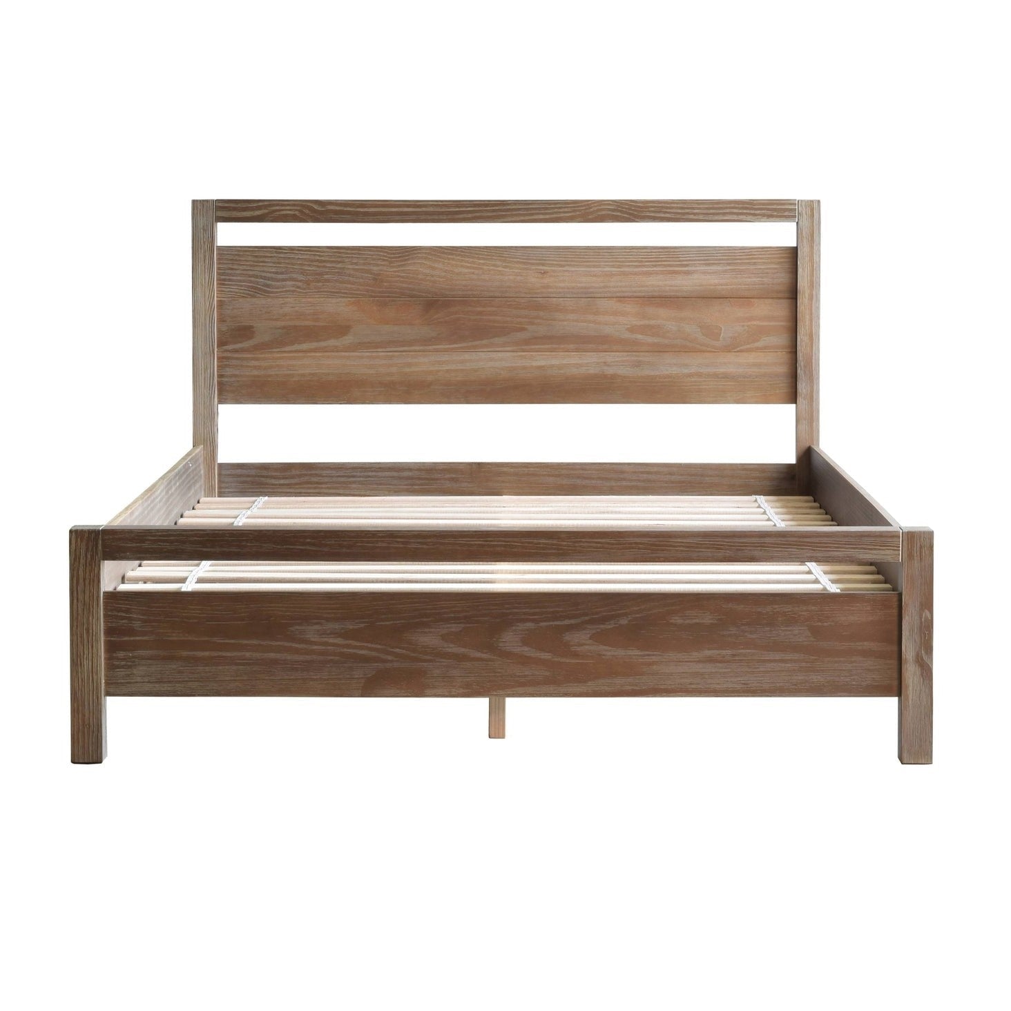 Bedroom > Bed Frames > Platform Beds - Queen Size FarmHouse Traditional Rustic Pine Platform Bed