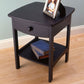 Bedroom > Nightstand And Dressers - Black 1-Drawer Bedroom Nightstand Contemporary End Table
