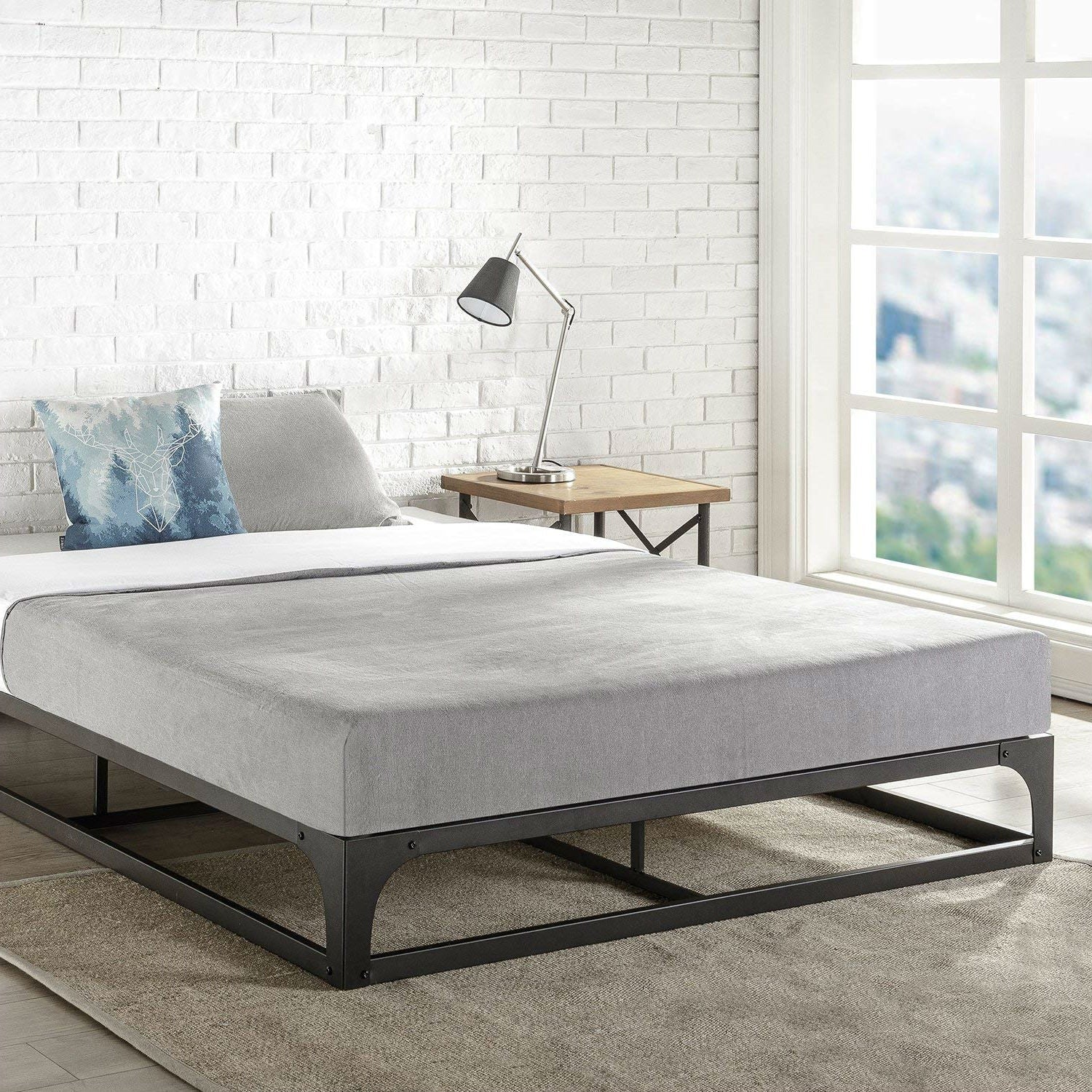 Bedroom > Bed Frames > Platform Beds - Twin Size Modern Low Profile Heavy Duty Metal Platform Bed Frame