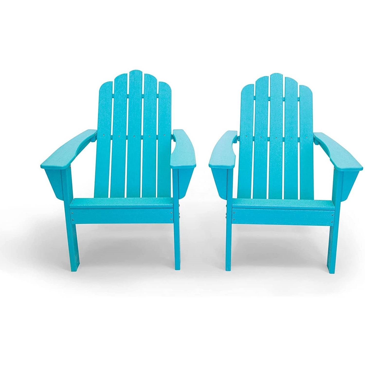 Outdoor > Outdoor Furniture > Adirondack Chairs - All Weather Recycled Blue Poly Plastic Outdoor Patio Adirondack Chairs - Set Of 2