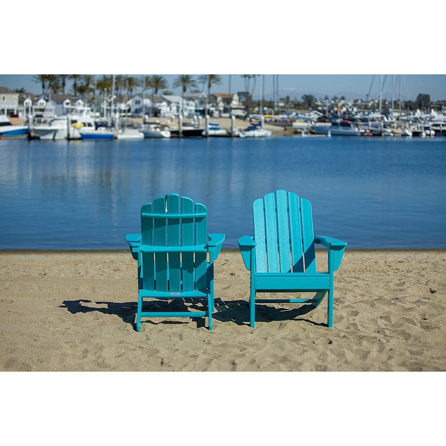 Outdoor > Outdoor Furniture > Adirondack Chairs - All Weather Recycled Blue Poly Plastic Outdoor Patio Adirondack Chairs - Set Of 2