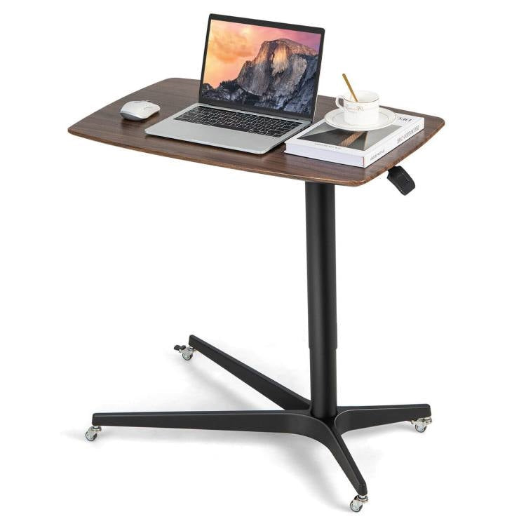 Living Room > TV Tray Tables & Bed Trays - Adjustable Mobile Standing Desk Large TV Tray Table With Lockable Wheels