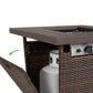 Outdoor > Outdoor Decor > Fire Pits - Brown Resin Wicker Fire Pit LP Gas Propane W/ Faux Wood Tabletop And Cover