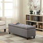 Accents > Benches - Grey Linen 48-inch Bedroom Storage Ottoman Bench Footrest