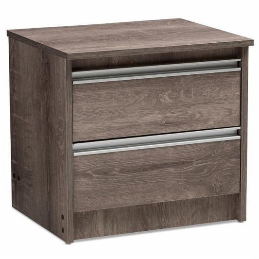 Bedroom > Nightstand And Dressers - Rustic FarmHome 2 Drawer Nightstand Natural Oak