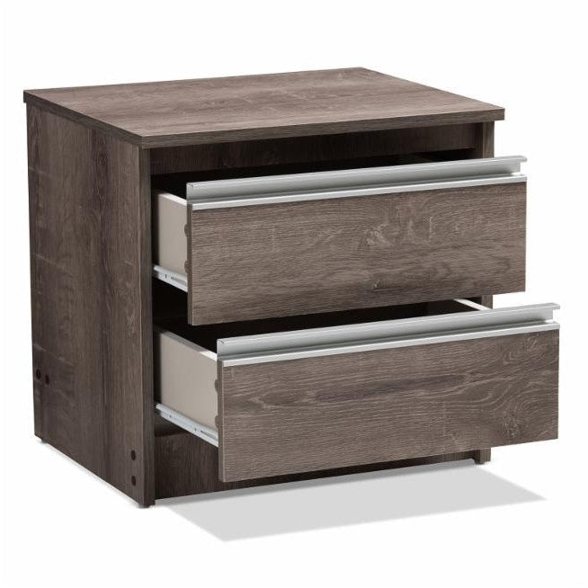 Bedroom > Nightstand And Dressers - Rustic FarmHome 2 Drawer Nightstand Natural Oak