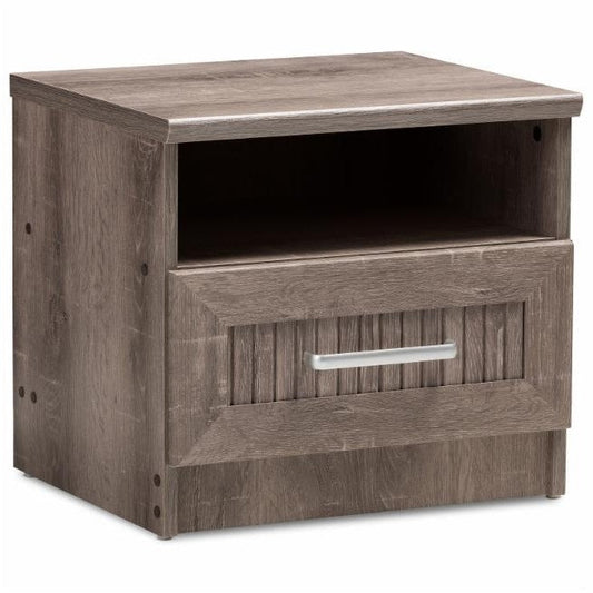 Bedroom > Nightstand And Dressers - Rustic FarmHome 1 Drawer Nightstand Natural Oak