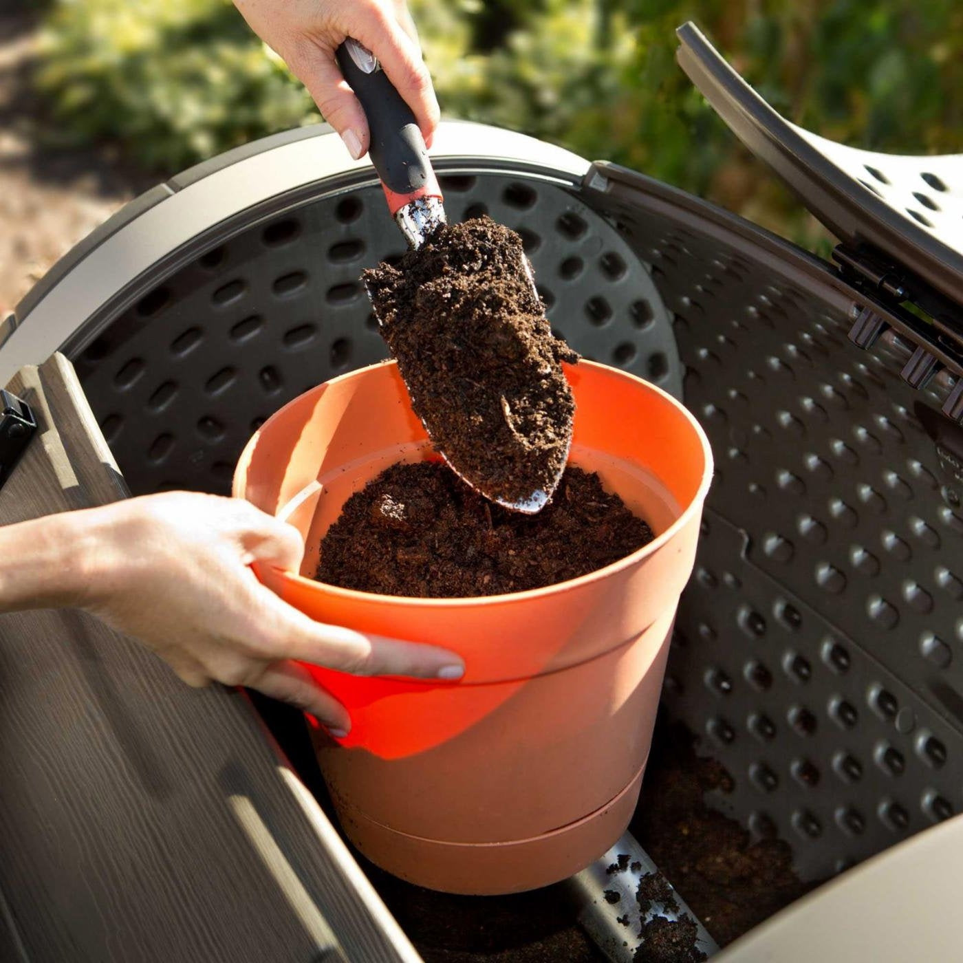 Outdoor > Gardening > Compost Bins - 100-Gallon Compost Bin Tumbler Double Rotating Composter