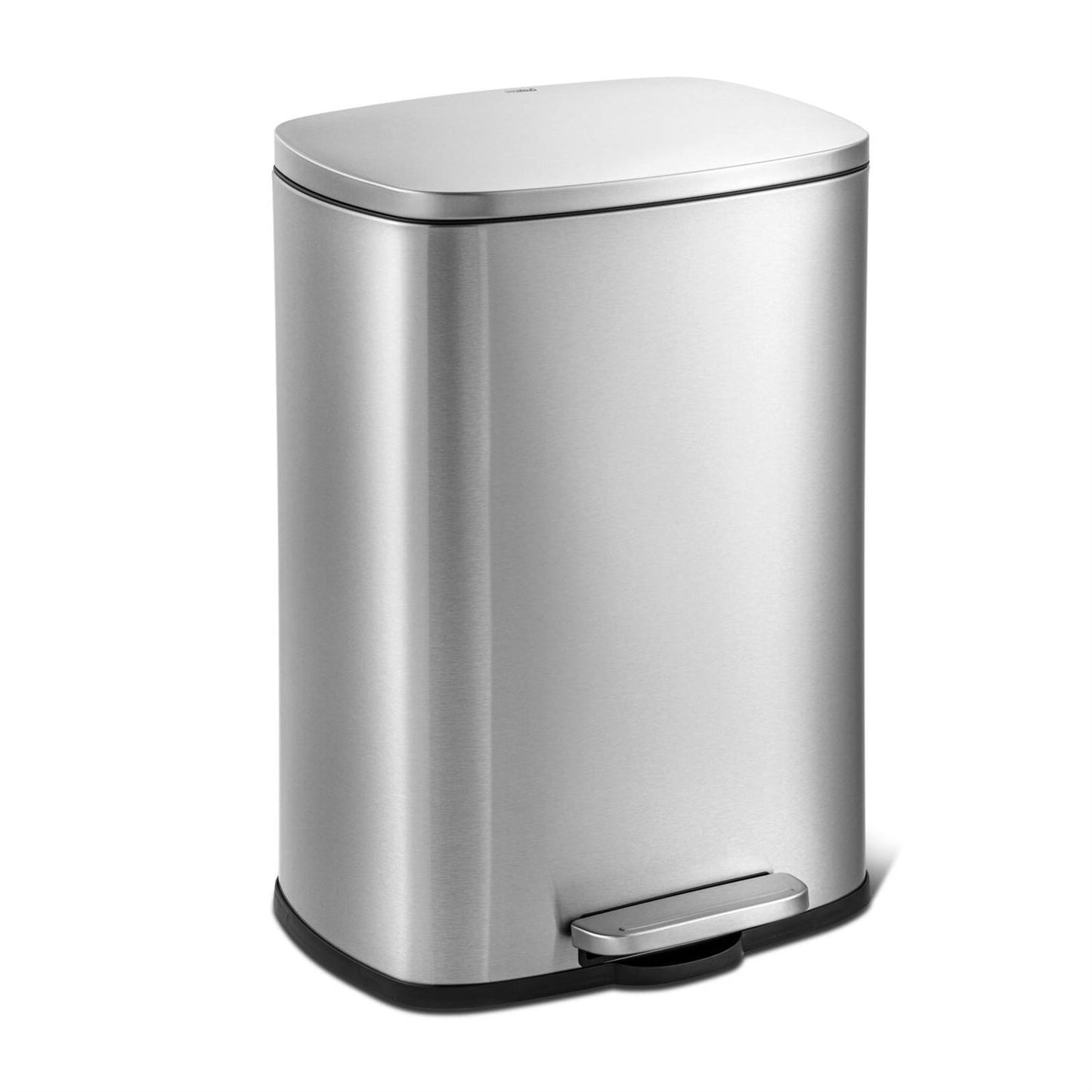 Kitchen > Trash Cans & Recycle Bins - 13 Gallon Brushed Stainless Steel Kitchen Trash Can With Step Open Lid