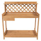 Outdoor > Gardening > Potting Benches - Solid Wood Garden Work Table Potting Bench In Natural Finish