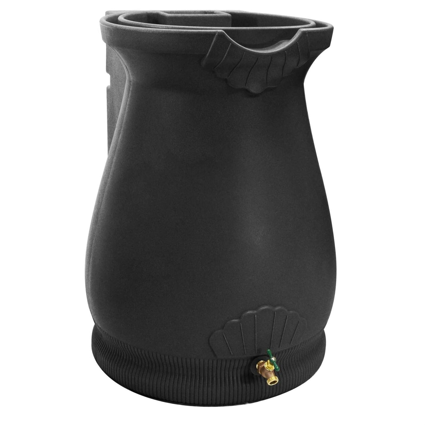 Outdoor > Gardening > Rain Barrels - Black 65-Gallon Plastic Urn Rain Barrel With Planter Top