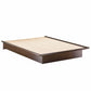 Bedroom > Bed Frames > Platform Beds - Queen Size Platform Bed Frame In Dark Brown Chocolate Wood Finish