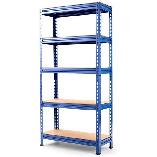 Accents > Shelving Units - Heavy Duty 60 Inch Adjustable 5-Shelf Metal Storage Rack In Navy Blue