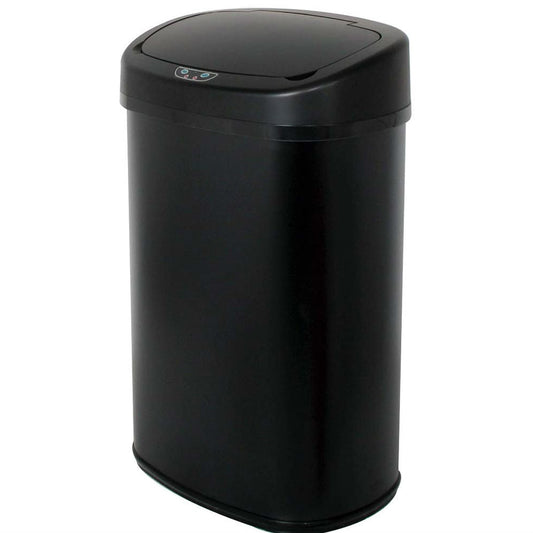 Kitchen > Trash Cans & Recycle Bins - Black 13-Gallon Kitchen Trash Can With Touch Free Motion Sensor Lid