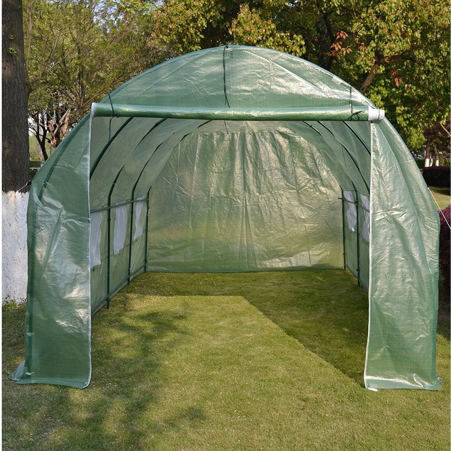 Outdoor > Gardening > Greenhouses - Large 10 X 20 Ft Garden Greenhouse Kit With Green PE Cover