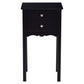 Bedroom > Nightstand And Dressers - Elegant 2-Drawer End Table Nightstand Side Table In Black Wood Finish