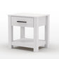 Bedroom > Nightstand And Dressers - Farmhouse Traditional Rustic White Pine Wood 1-Drawer Nightstand Bedside Table