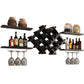 Kitchen > Wine Racks And Coolers - Black 5 Piece Wall Mounted Wine Rack Set With Storage Shelves
