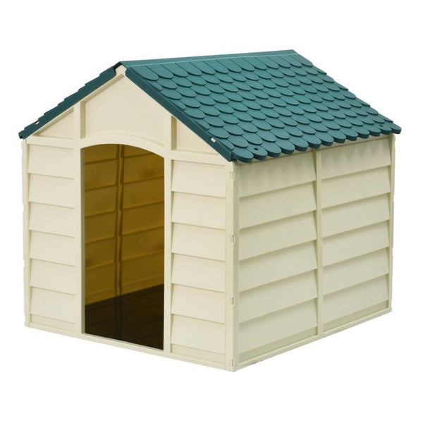 Outdoor > Dog House & Cat Houses - Large Heavy Duty Outdoor Waterproof Dog House In Beige Polypropylene