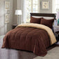 Bedroom > Comforters And Sets - Full/Queen Traditional Microfiber Reversible 3 Piece Comforter Set In Brown