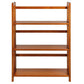 Living Room > Bookcases - 3-Shelf Folding Storage Shelves Bookcase In Honey Oak Finish