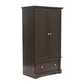 Bedroom > Wardrobe & Armoire - Rustic Cherry Drawer And Garment Rod Wardrobe Armoire