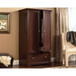 Bedroom > Wardrobe & Armoire - Rustic Cherry Drawer And Garment Rod Wardrobe Armoire