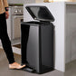 Kitchen > Trash Cans & Recycle Bins - Stainless Steel 13-Gallon Kitchen Trash Can With Step Lid Charcoal Black Grey