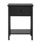Bedroom > Nightstand And Dressers - Set Of 2 - Rustic 1 Drawer Black Nightstand With X-Shaped Sides