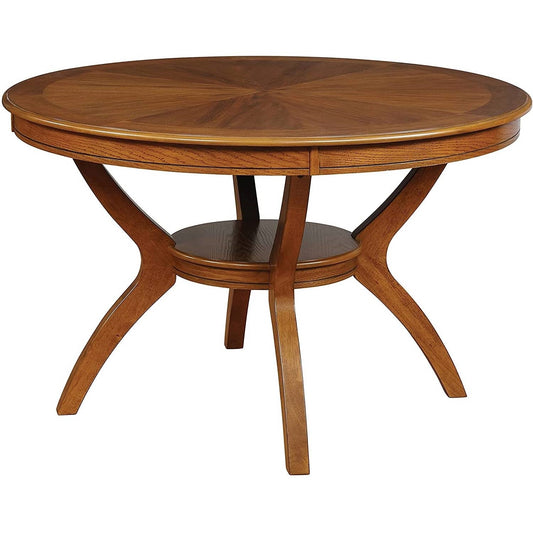 Dining > Dining Tables - Modern 48-inch Round Dining Table In Medium Walnut Wood Finish