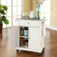 Kitchen > Kitchen Carts - White Kitchen Cart With Granite Top And Locking Casters Wheels