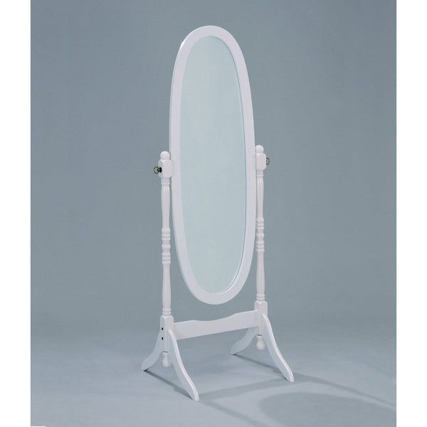 Accents > Mirrors - Oval Cheval Floor Mirror In White Finish